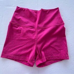 Yogalicious Lux Hot Pink Biker Athletic Shorts, Large